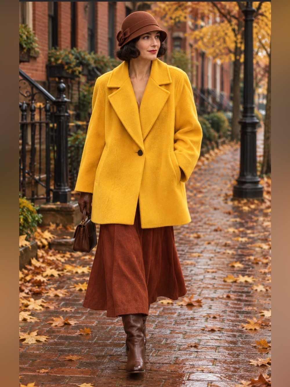 Talbots Bright Yellow Single-Button Pea Coat